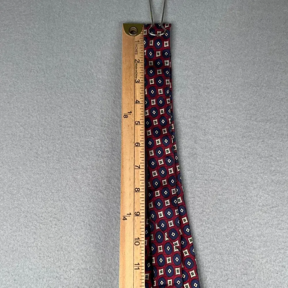 Christian Dior MONSIEUR Tie Silk Red Blue Abstract Geometric Men's